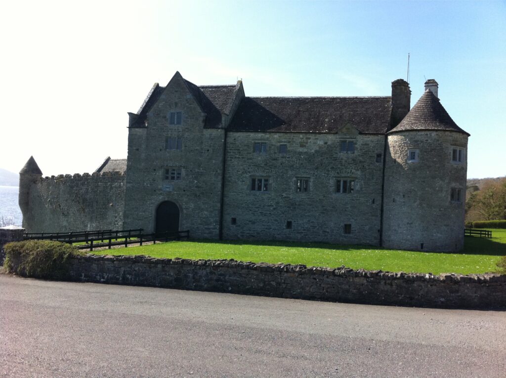 Parke's Castle from the south-east — a seventeenth-century fortified manor on the shore of Lough Gill, Co. Leitrim