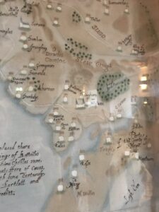 Detail of the displayed map showing the north Sligo coast and Tíreragh — the O'Dubhda heartland