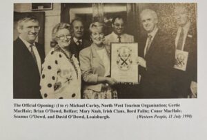 Official opening of the first O'Dubhda Clan Rally, Enniscrone, July 1990