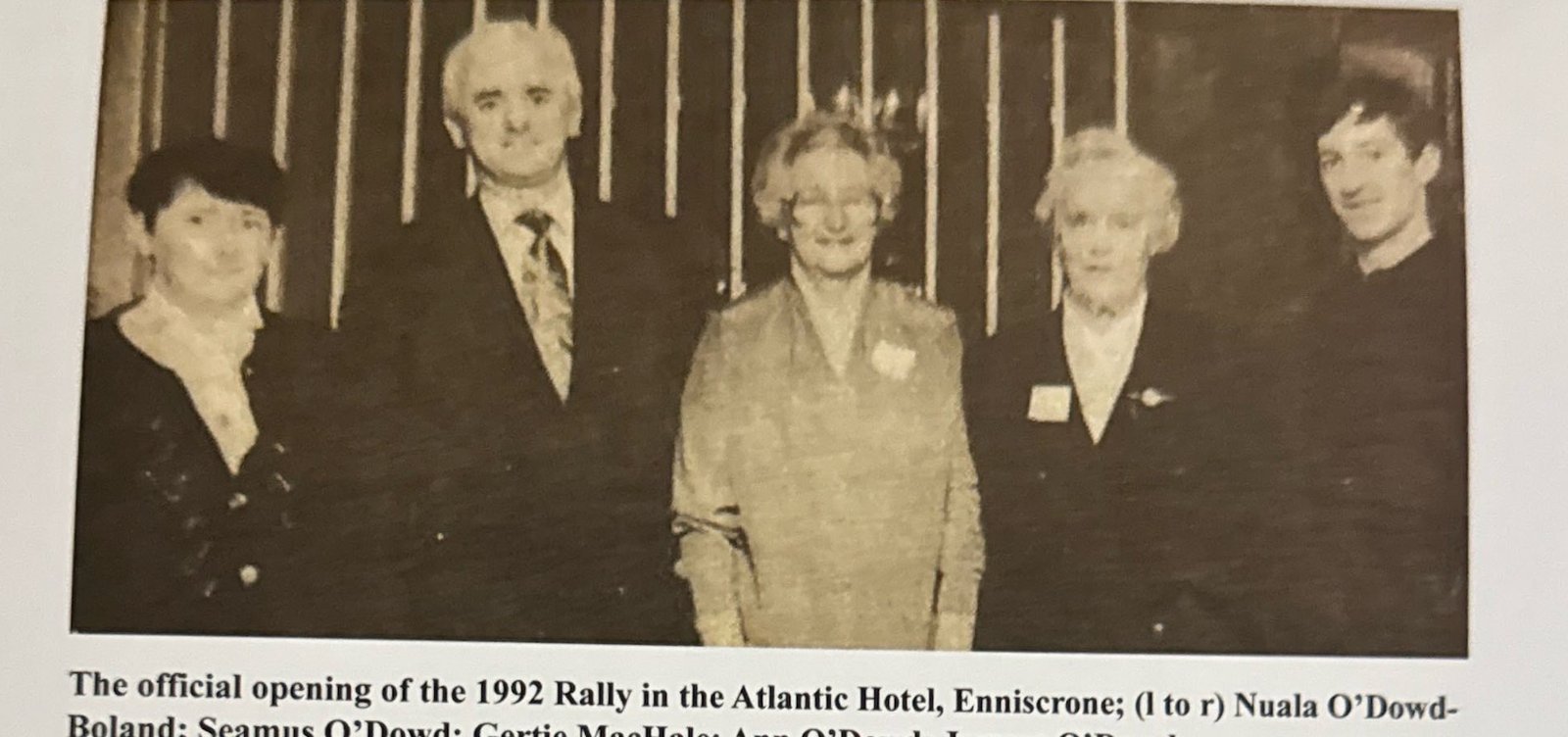 Opening of the 1992 O'Dubhda Clan Rally at the Atlantic Hotel, Enniscrone
