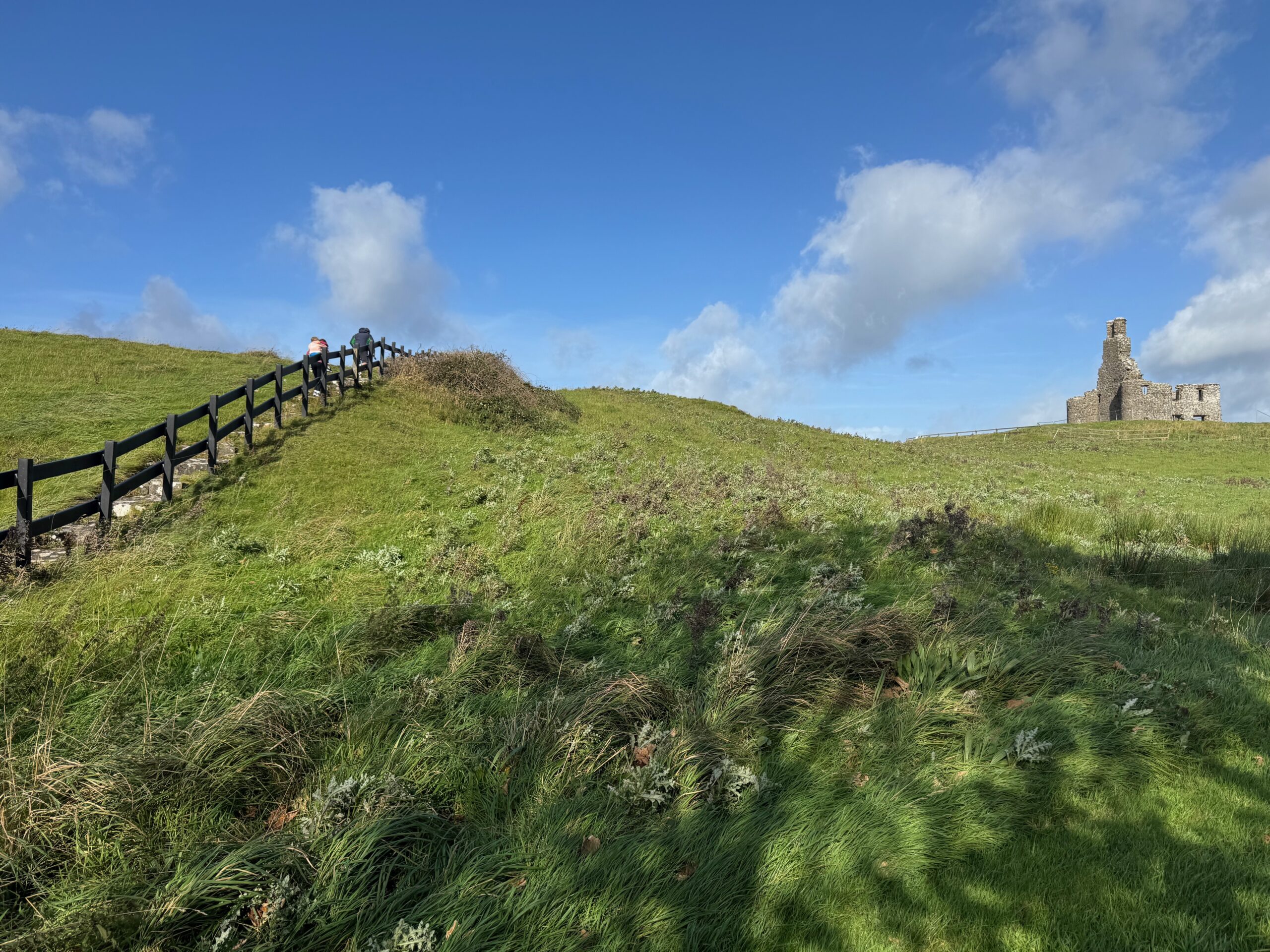 Enniscrone Castle ruins on the ridge above Carrowhubbuck South, Co. Sligo