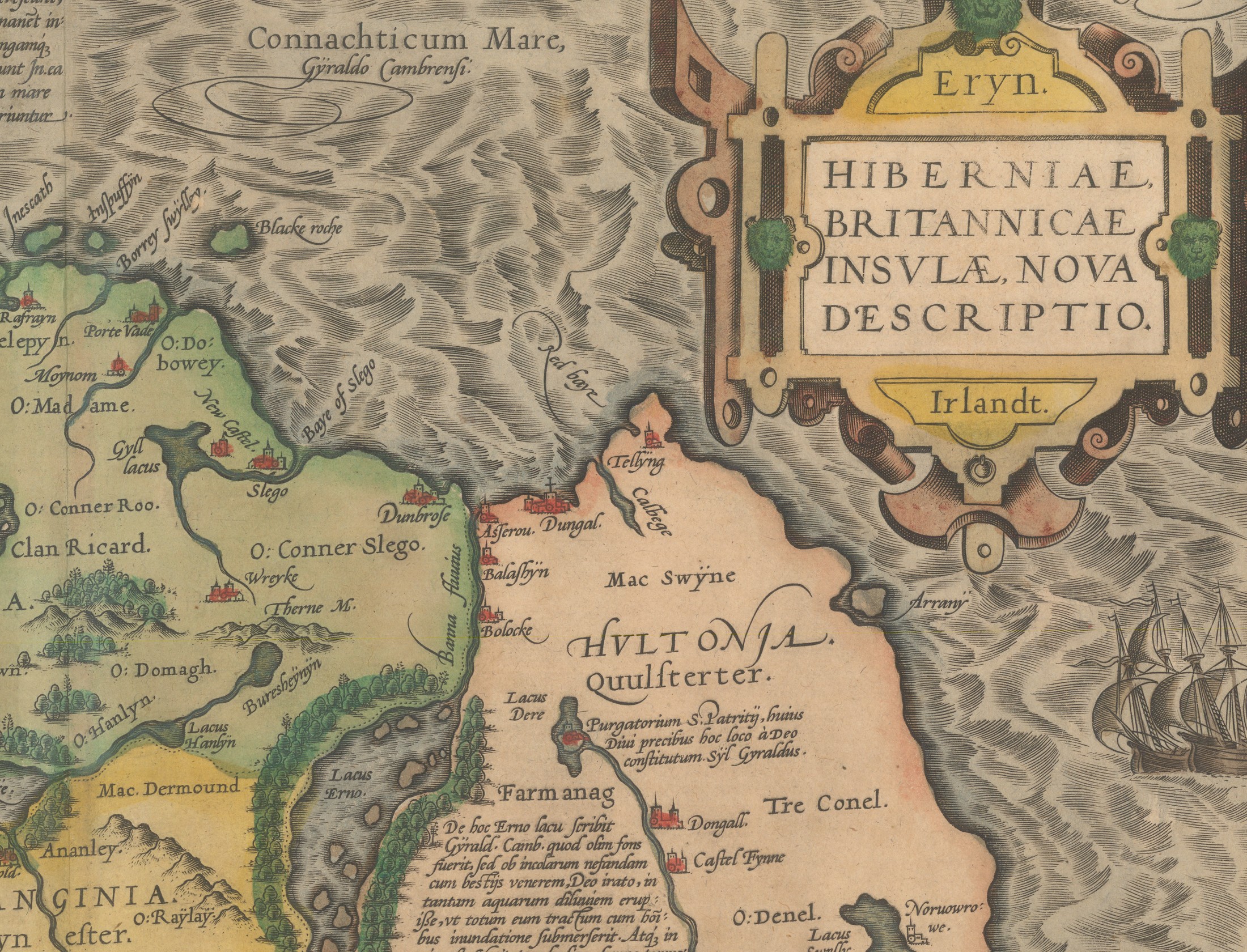 North Connacht detail of Ortelius 1573