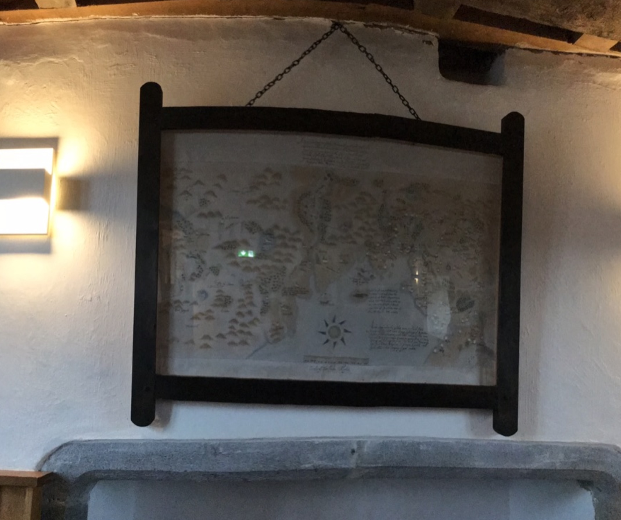 The framed wall map at Parke's Castle showing north-west Ireland c.1600